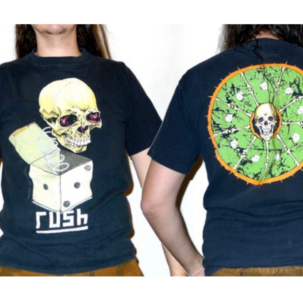 Rare Pushead 'Jack in the Box' RUSH Roll The Bones Tour T-shirt Vintage 1990s